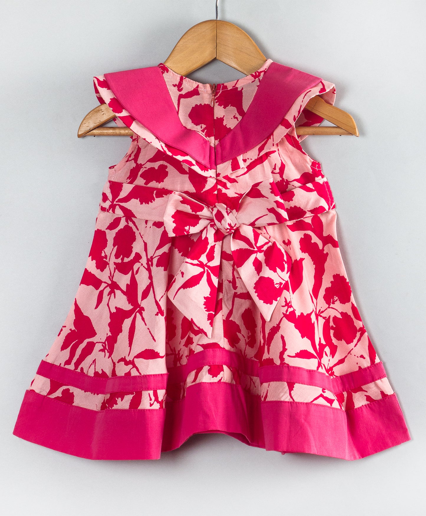 HOT PINK INFANT DRESS WITH FRONT BOW