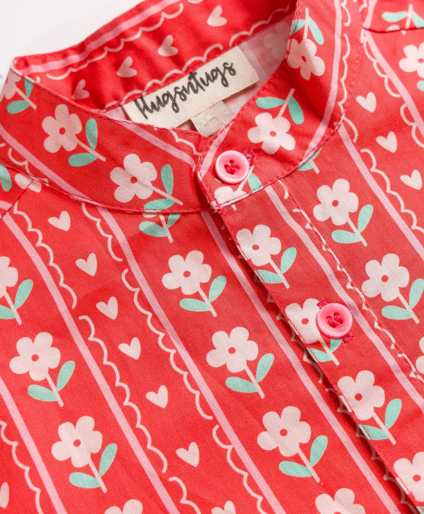 RED MOTIF FLORAL PRINT KURTA SET