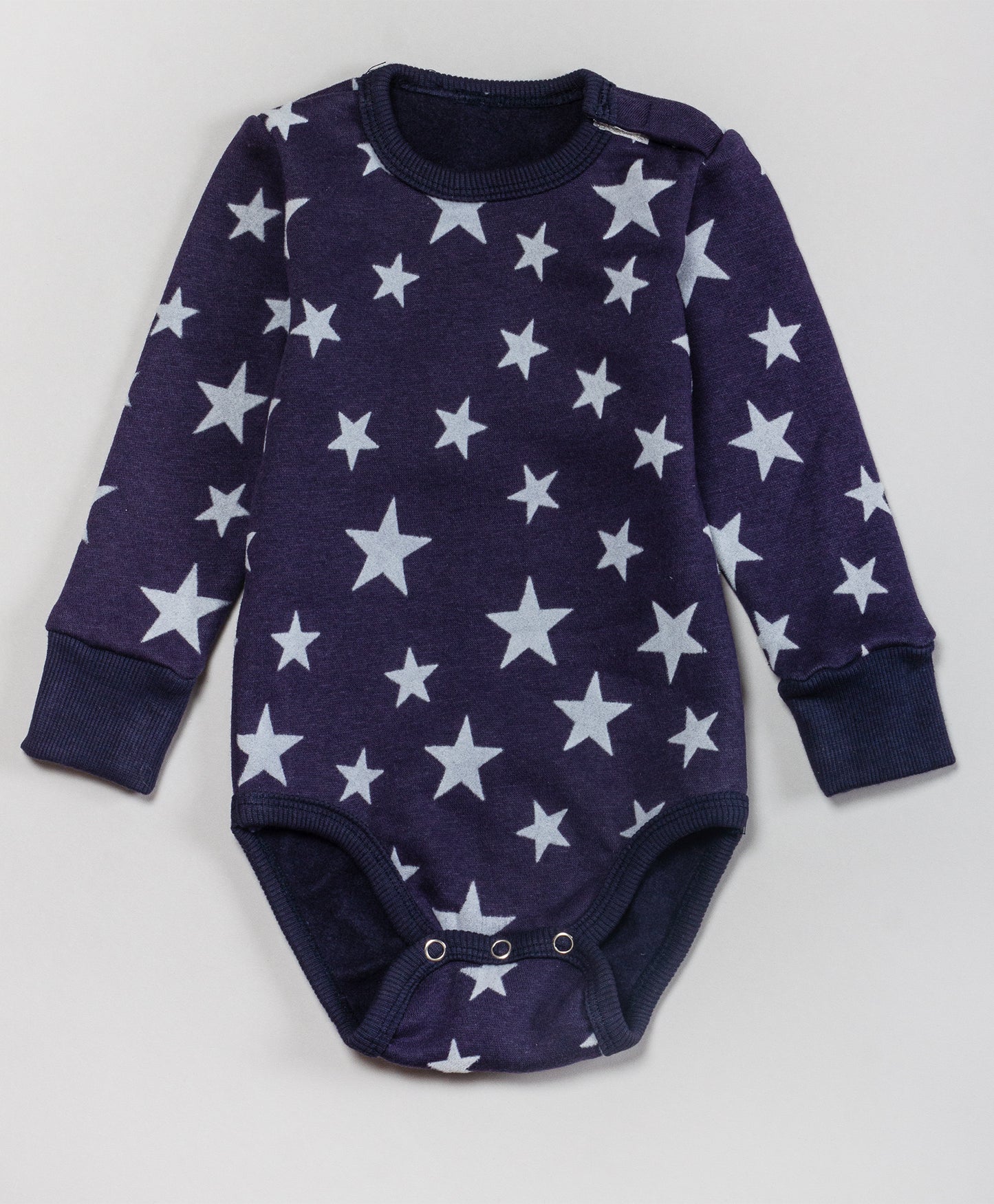 STAR PRINT WINTER INFANT ONESIE AND PJ SET