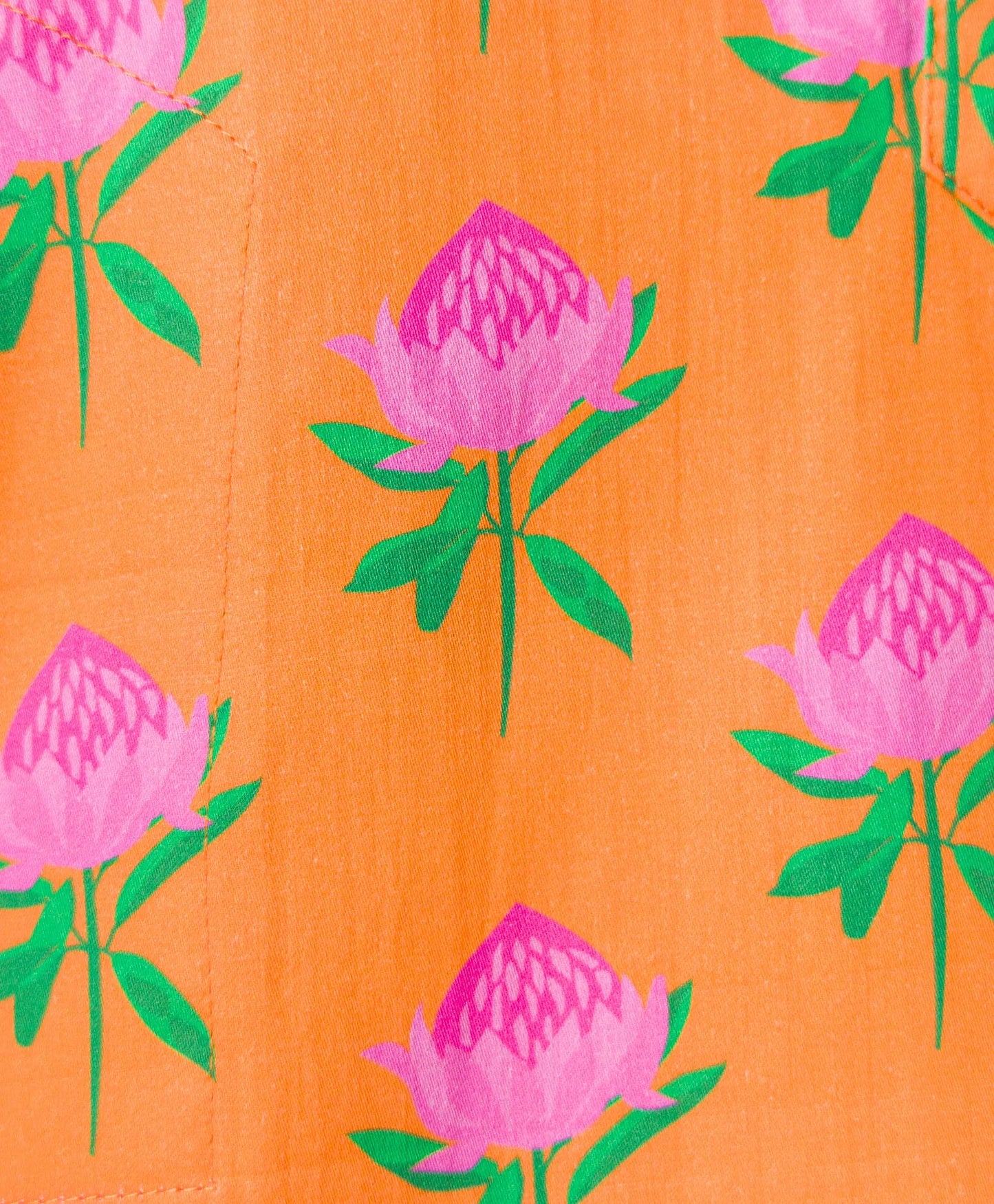 ORANGE LOTUS PRINT KURTA SET