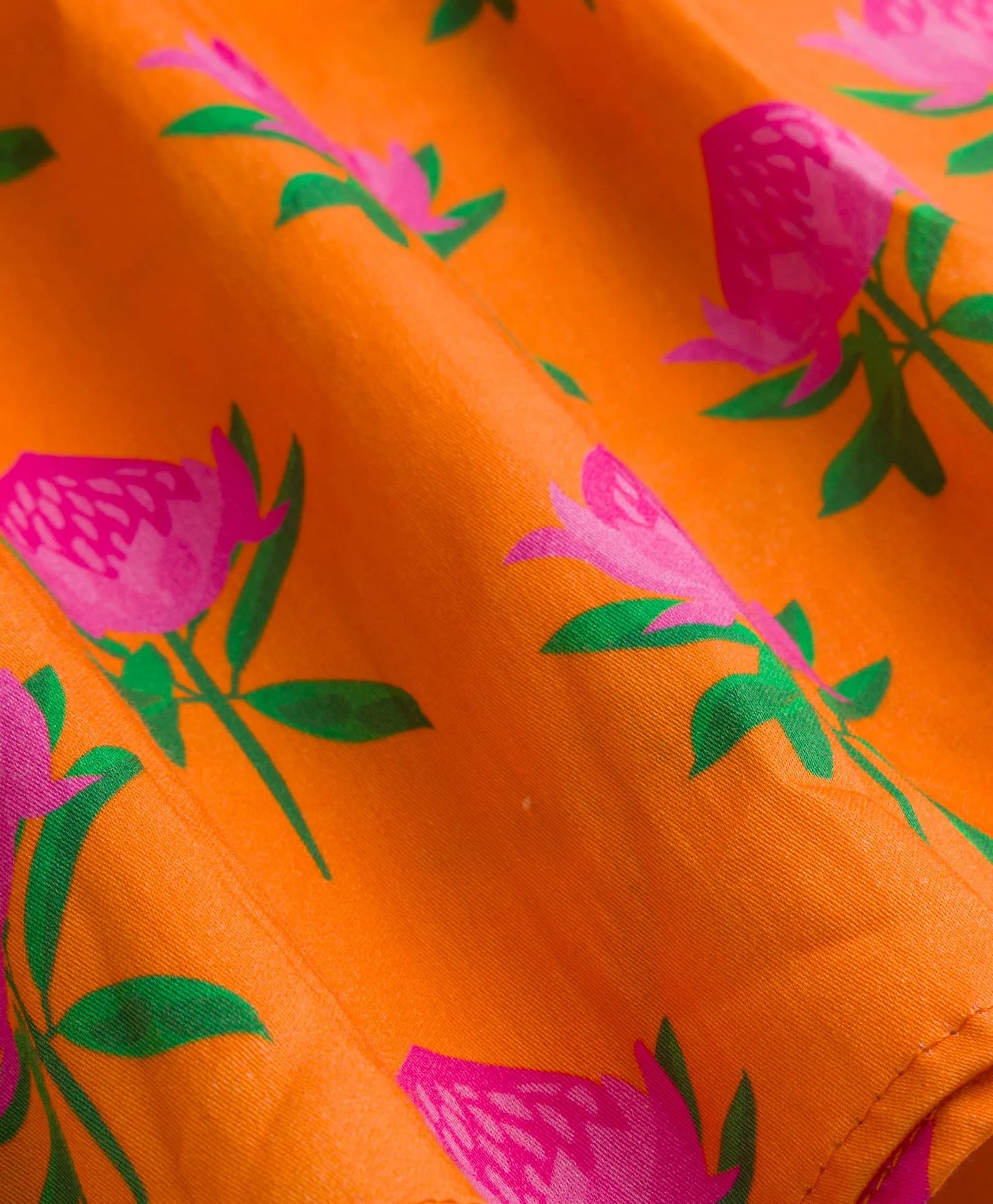 ORANGE LOTUS PRINT KURTA SET