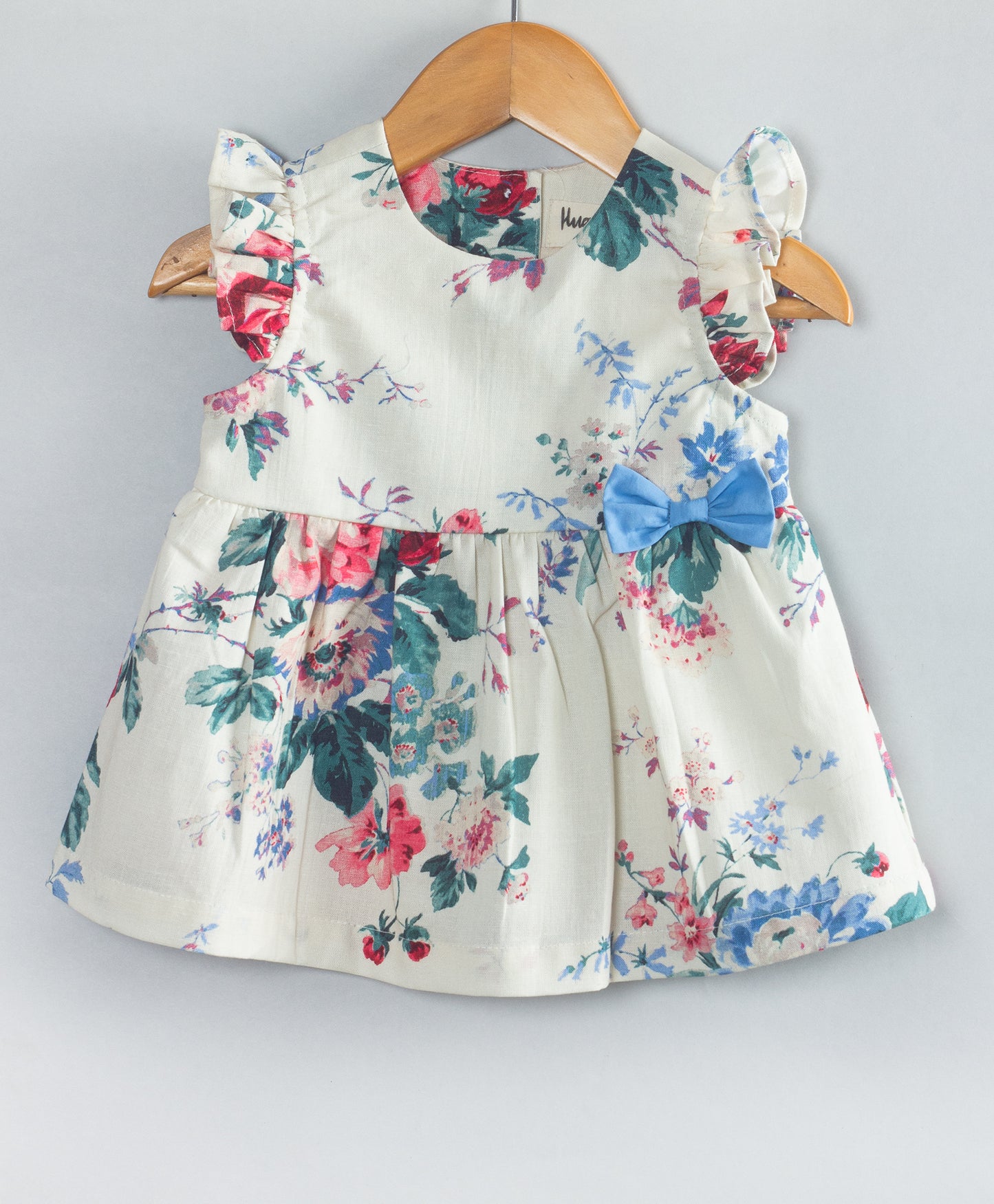 ENGLISH BLUE FLORAL PRINT INFANT SET