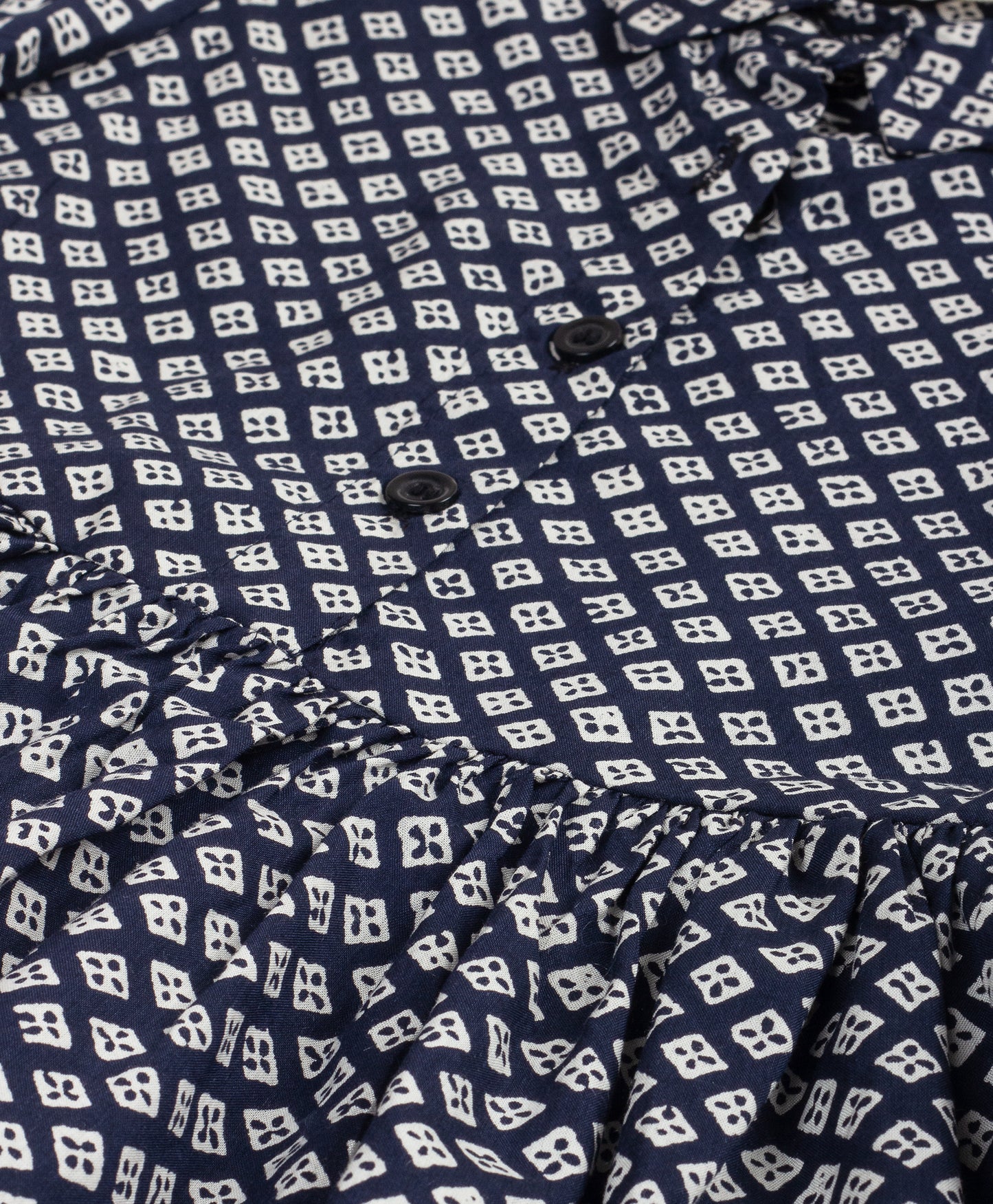 GEOMETRIC PRINT HALD SLEEVES DRESS