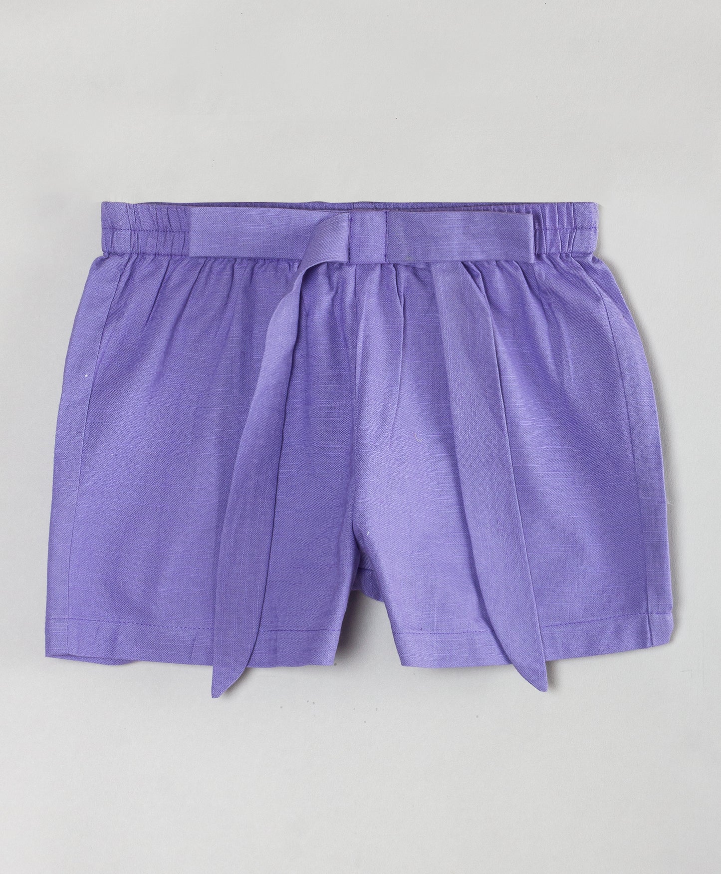 PURPLE SHORTS WITH BOW TIE UP AT WAIST
