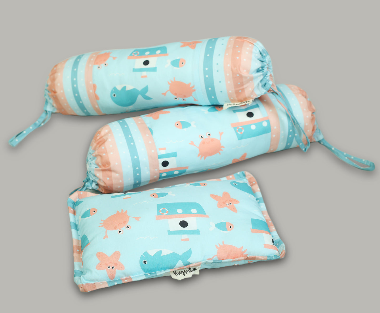 SAILER BOAT PRINT COT SET