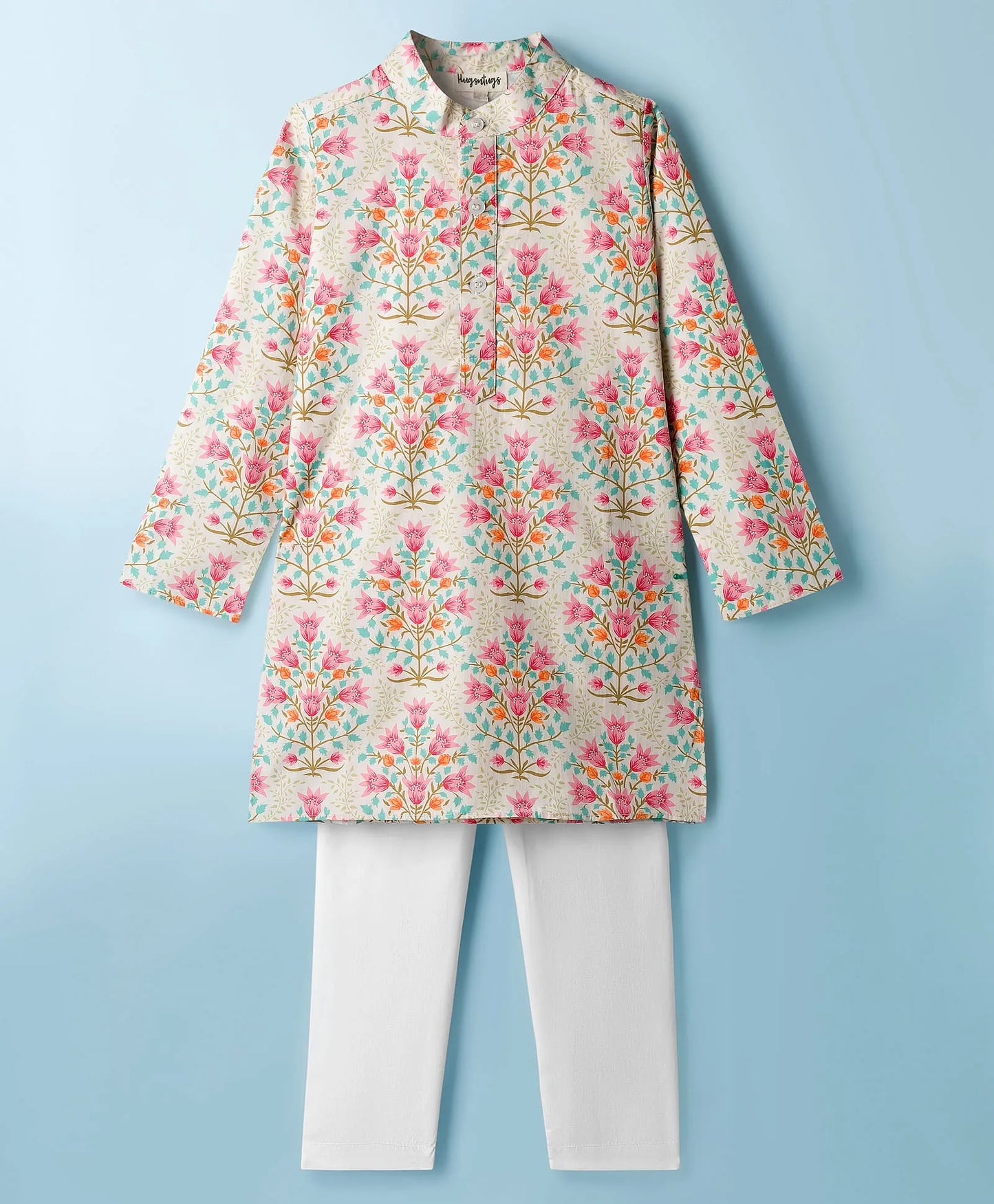 INDIAN FLORAL BUNCH PRINT KURTA SET