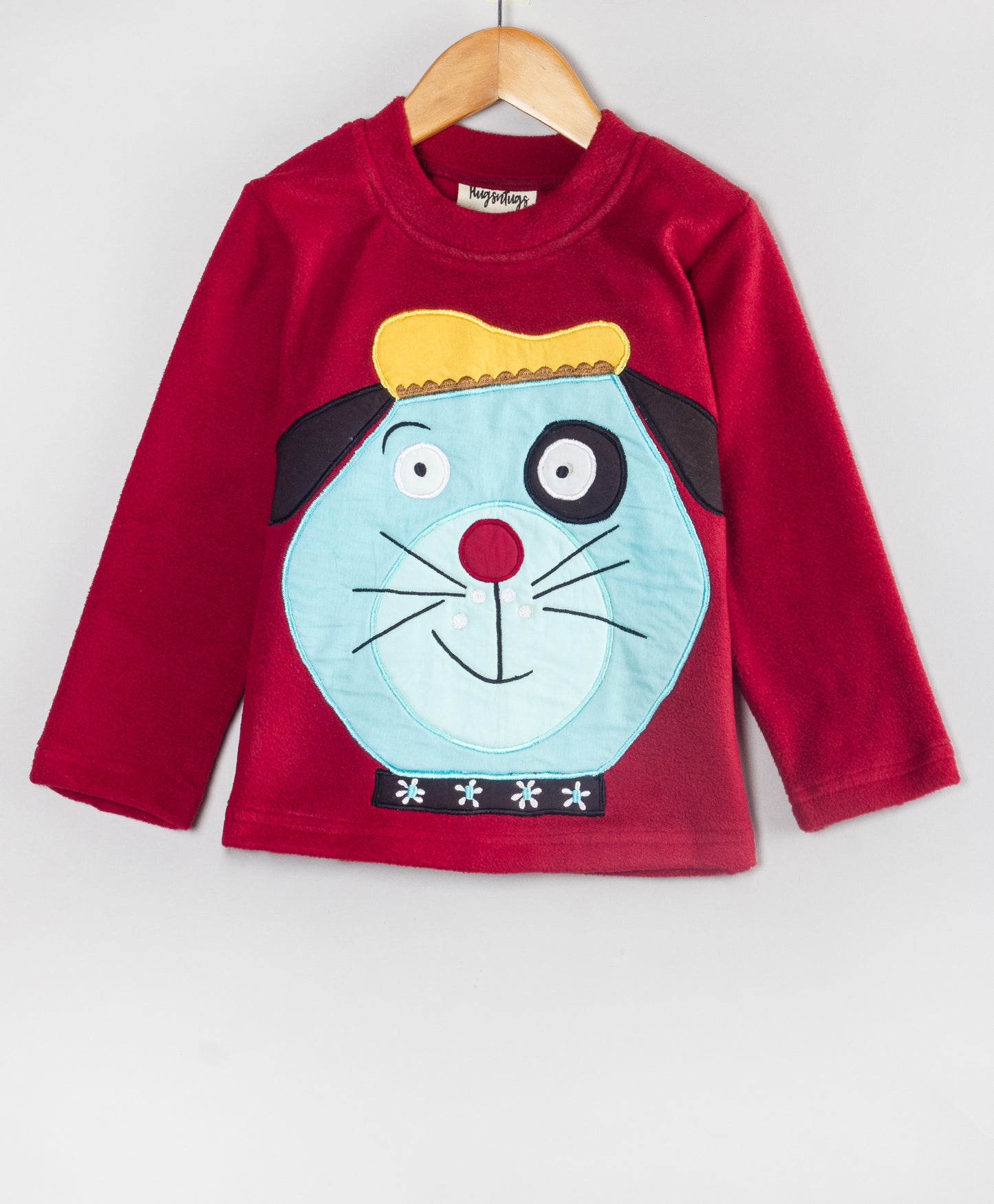 CAT PATCHWORK MAROON FLEECE SET
