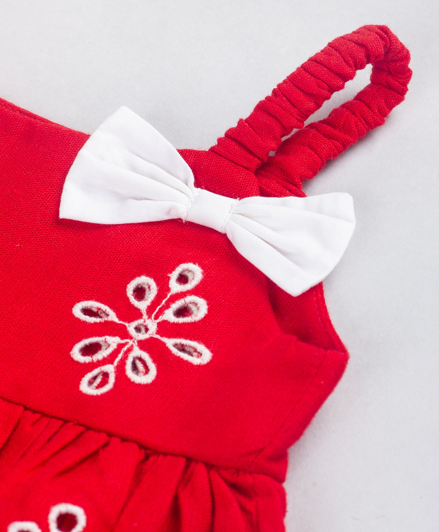 RED EMBROIDERED INFANT SET