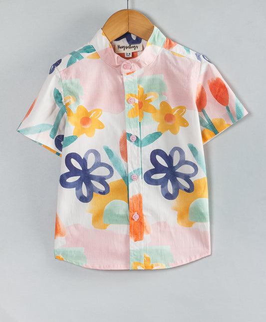 PASTEL FLORAL BOYS SHIRT