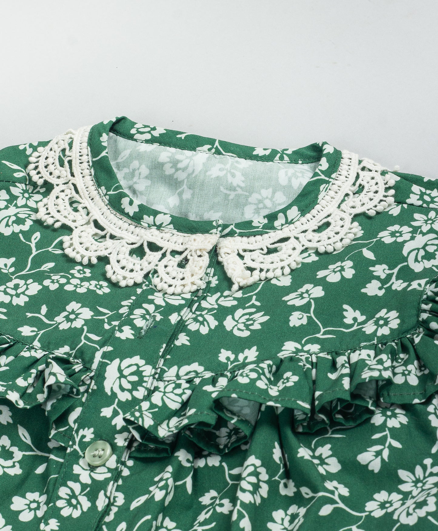 EMERALD GREEN FLORAL PRINTED TOP