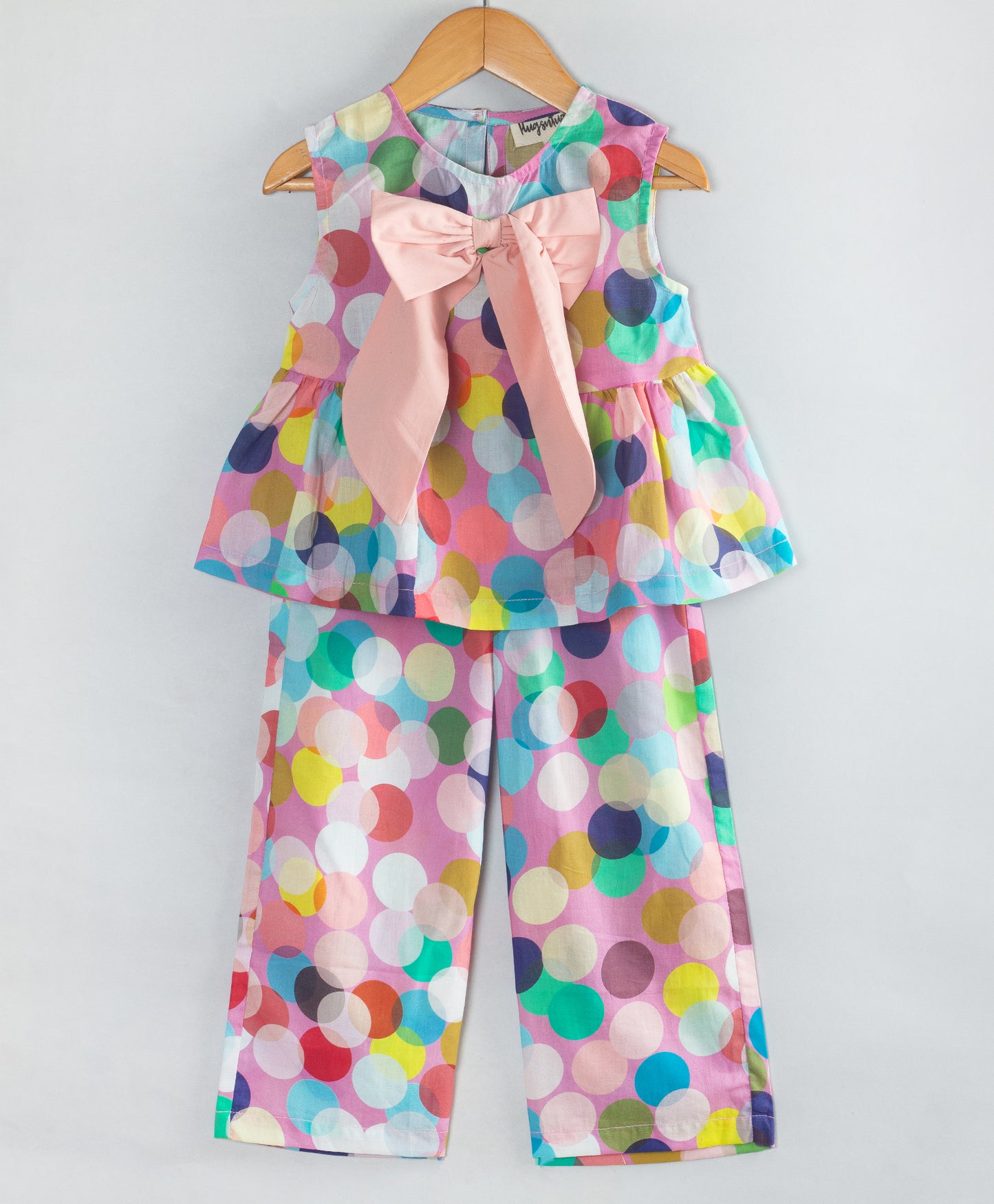 MULTI DOT PRINT COORDINATE SET WITH BOW