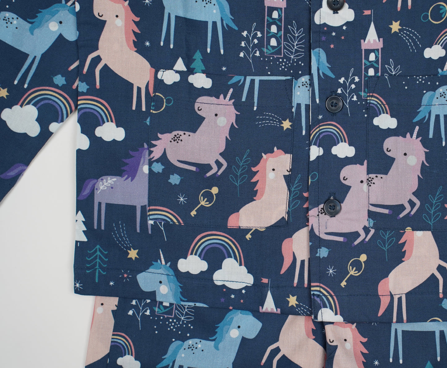 NAVY UNICORN PRINT NIGHTSUIT