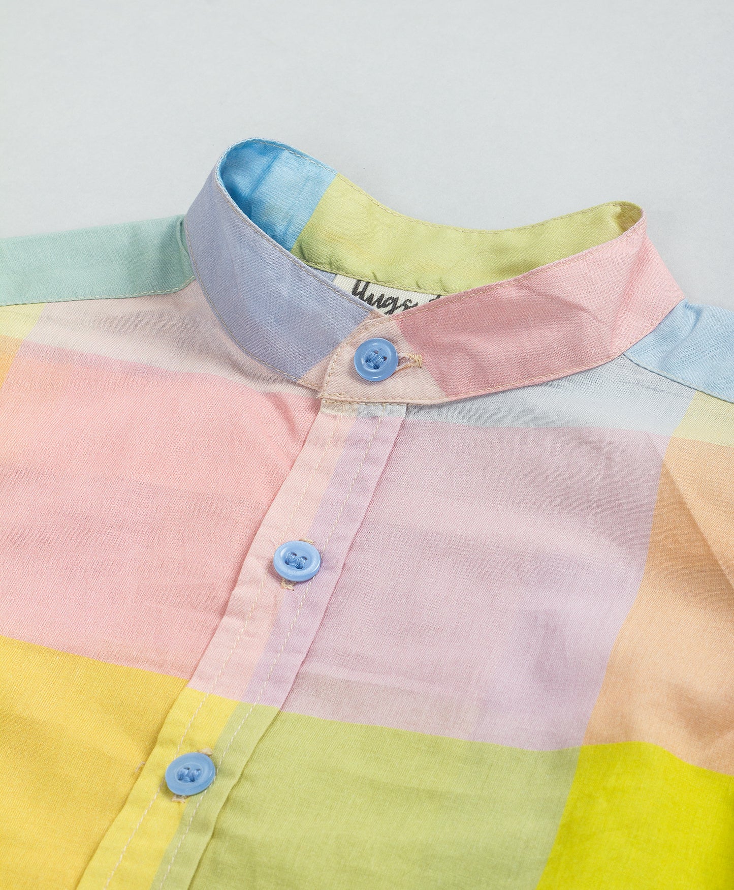 BIG PASTEL MULTI CHECK PRINT BOYS SHIRT
