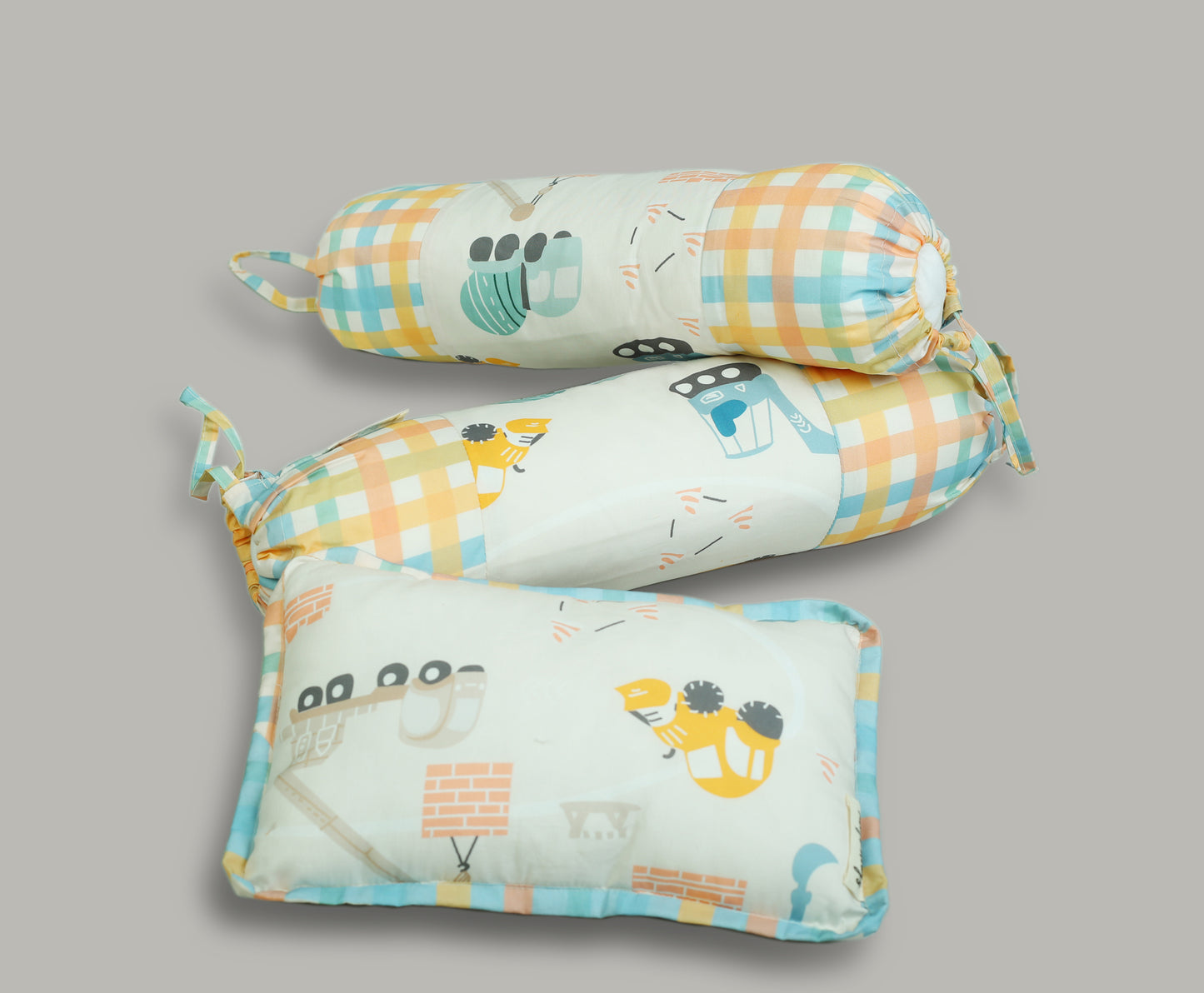 CRANE AND CHECK PRINT COT SET