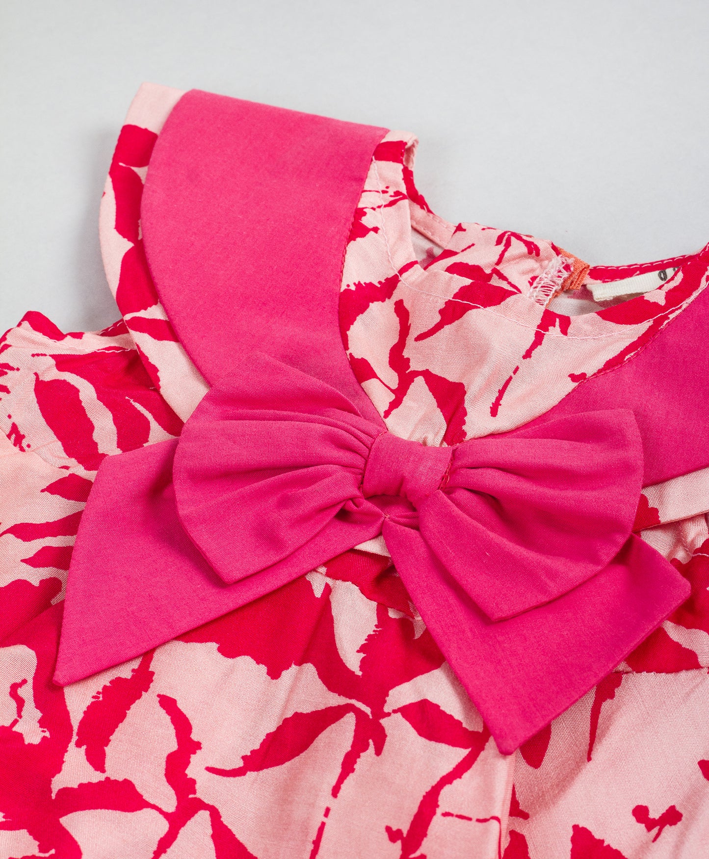 HOT PINK INFANT DRESS WITH FRONT BOW