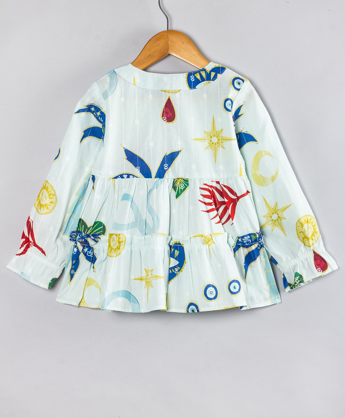 EVIL EYE AND COSMIC PRINT FULL SLEEVES TOP