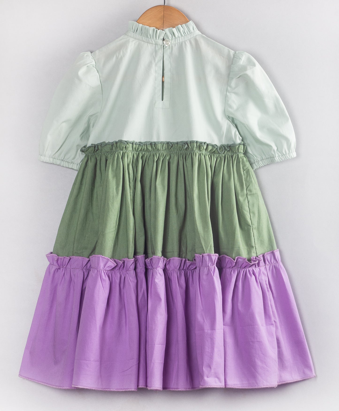 COLOR BLOCK DRESS GREEN