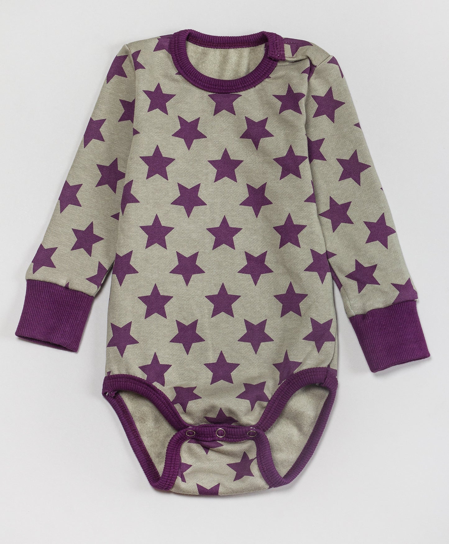 GREY PURPLE STAR PRINT OENSIE AND PJ INFANT SET