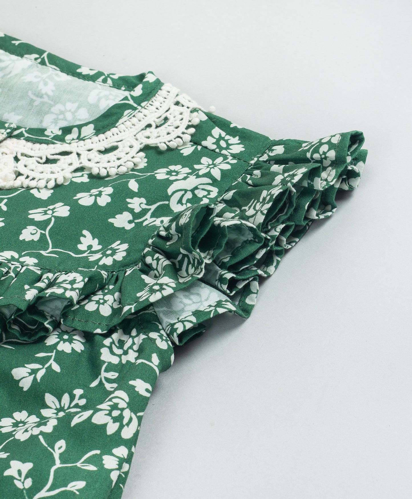 EMERALD GREEN FLORAL PRINTED TOP