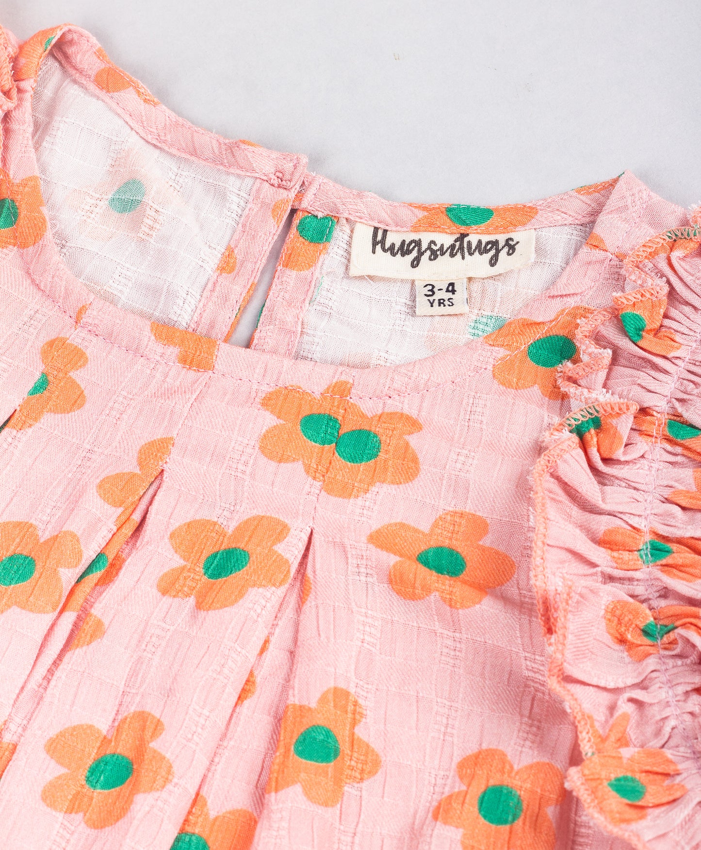 PASTEL PINK TOP WITH ORANGE FLOWERS TOP