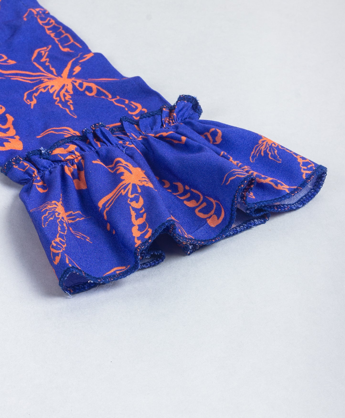 ROYAL BLUE PALM TREE PRINT DRESS