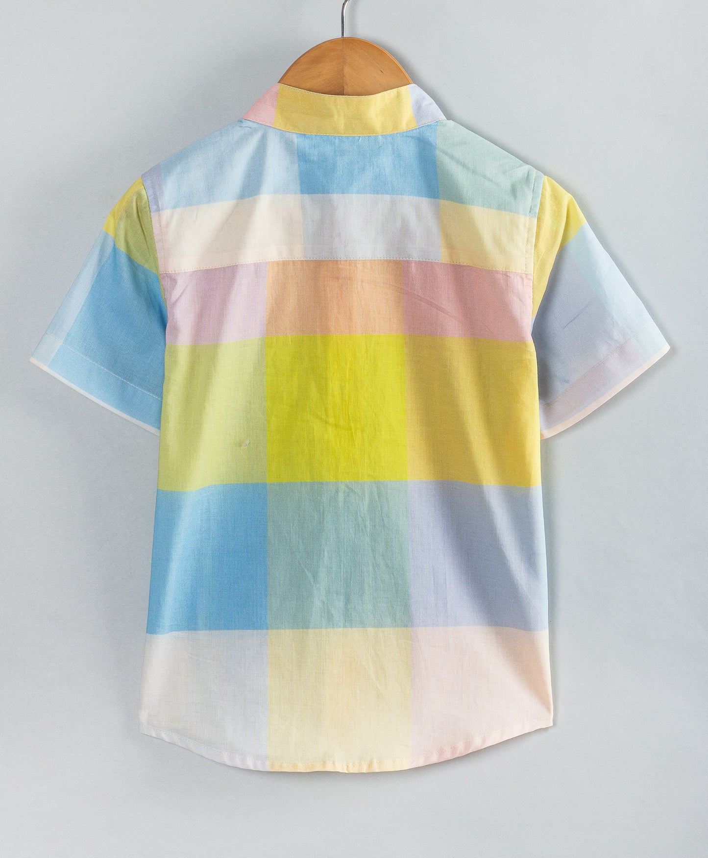 BIG PASTEL MULTI CHECK PRINT BOYS SHIRT