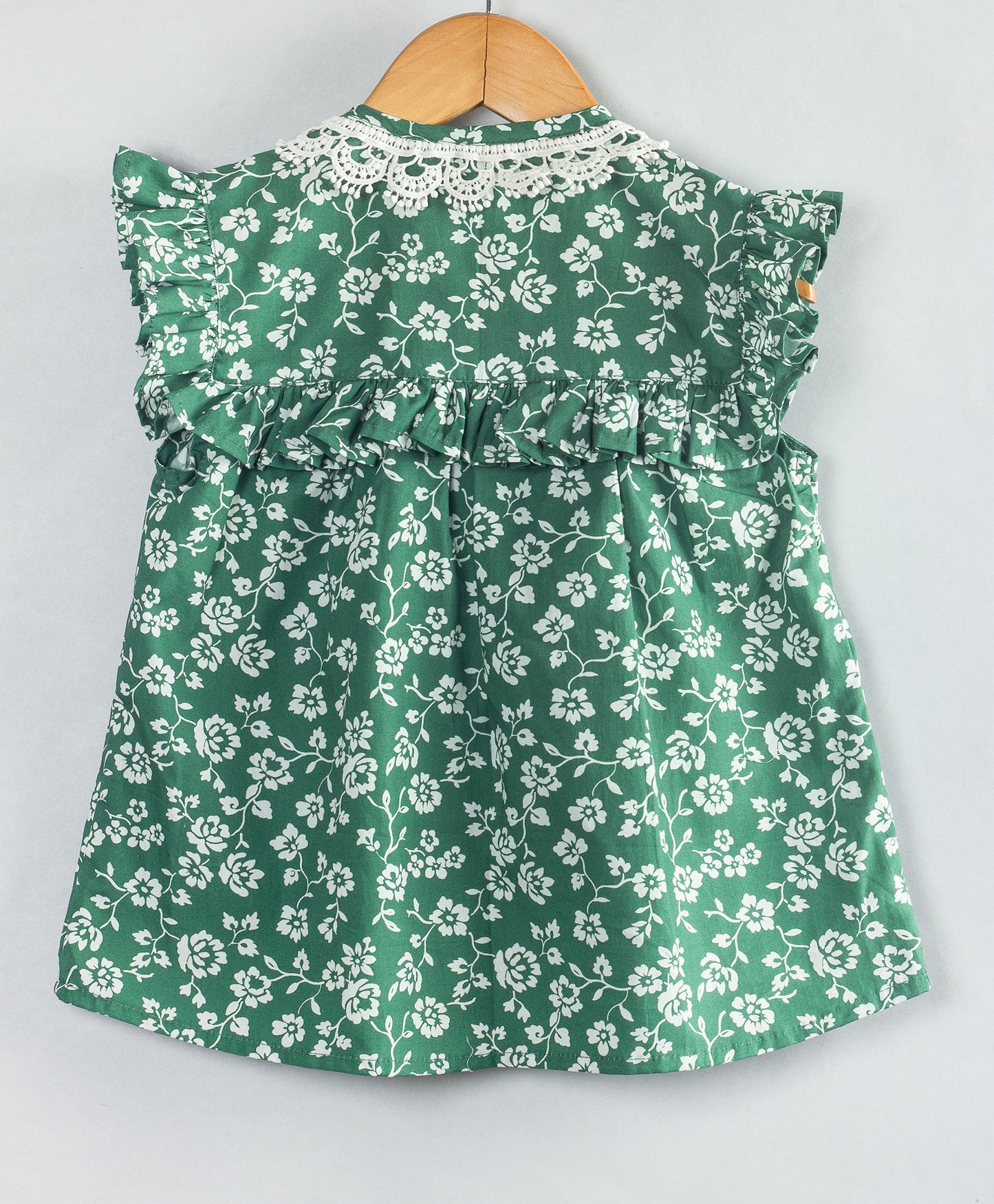 EMERALD GREEN FLORAL PRINTED TOP