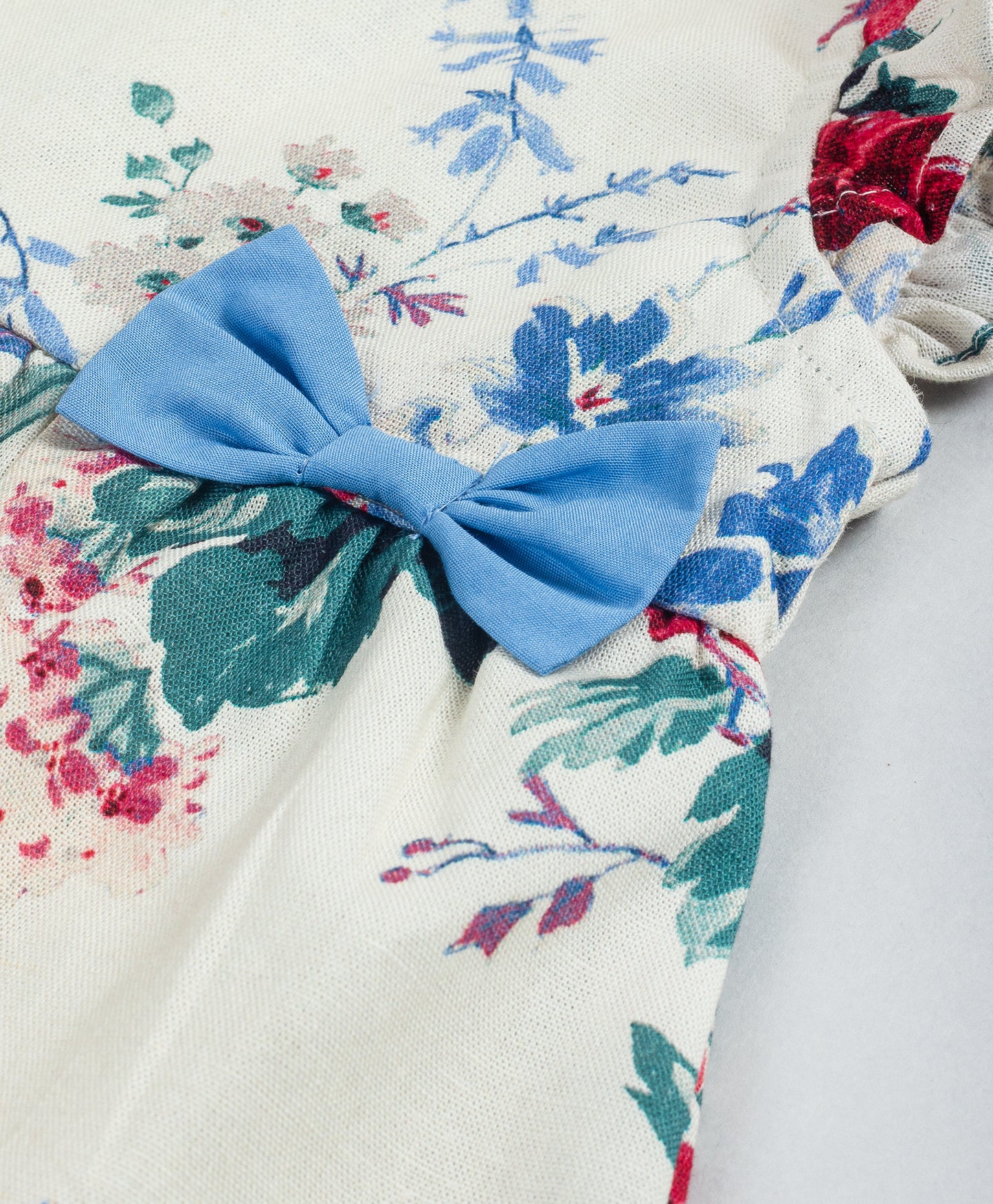 ENGLISH BLUE FLORAL PRINT INFANT SET