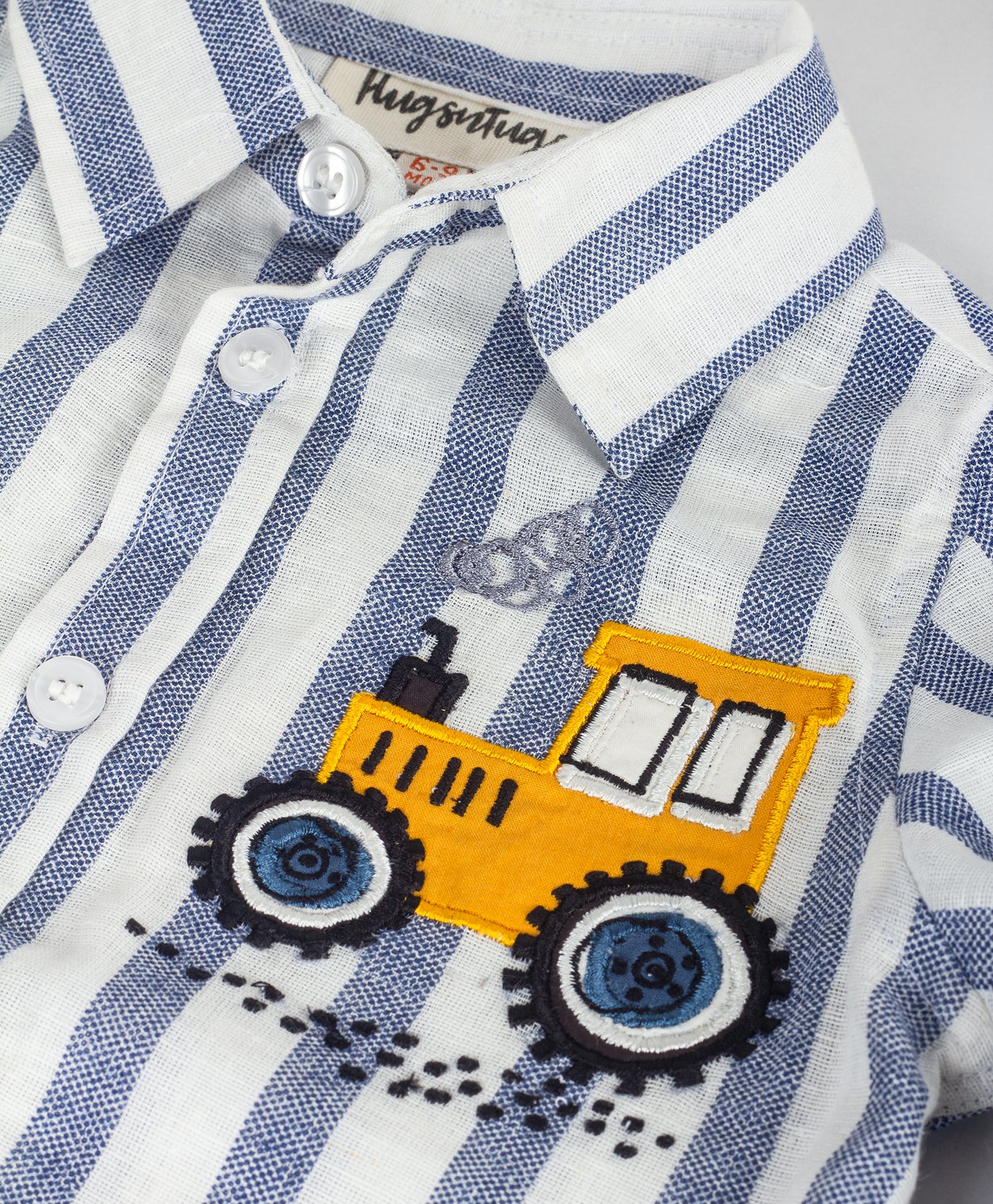 CONSTRUCTION TRUCK PATCH WORK BOYS SHIRT ONESIE