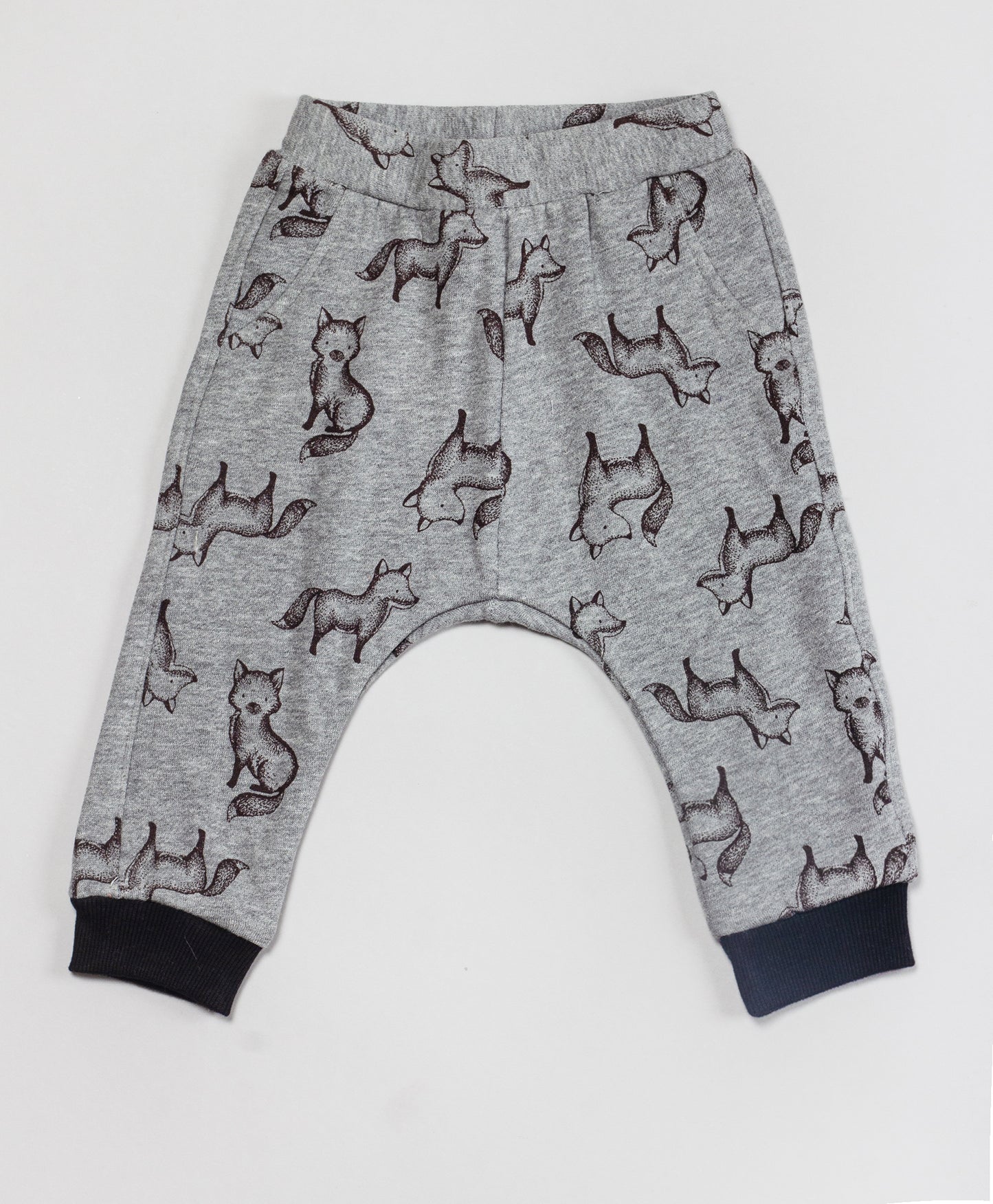 GREY FOX PRINT ROMPER AND PJ INFANT SET