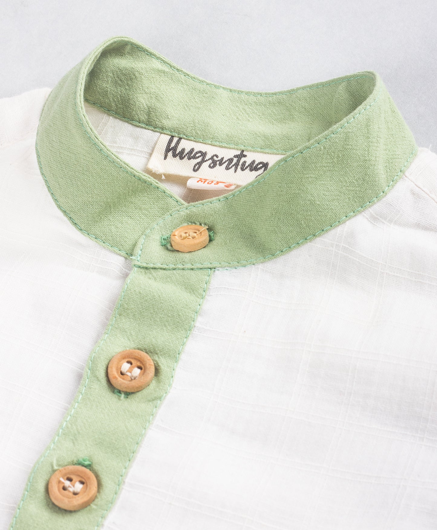 COLOR BLOCK WHITE/GREEN INFANT SHORTS SET