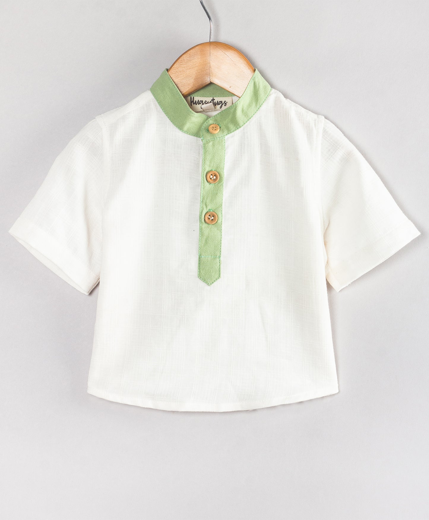 COLOR BLOCK WHITE/GREEN INFANT SHORTS SET