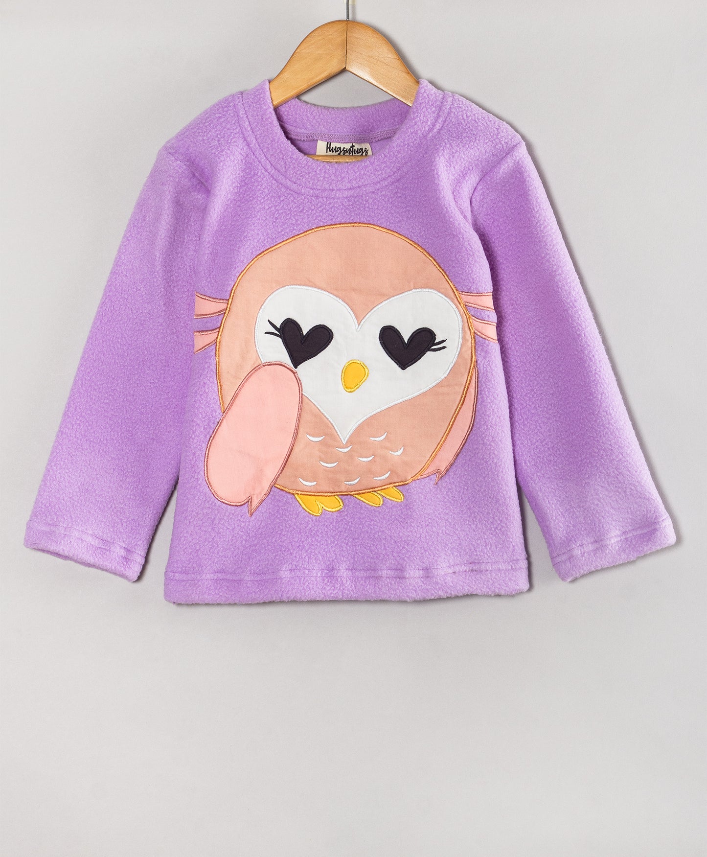 OWL PATCHWORK LILAC FLEECE SET