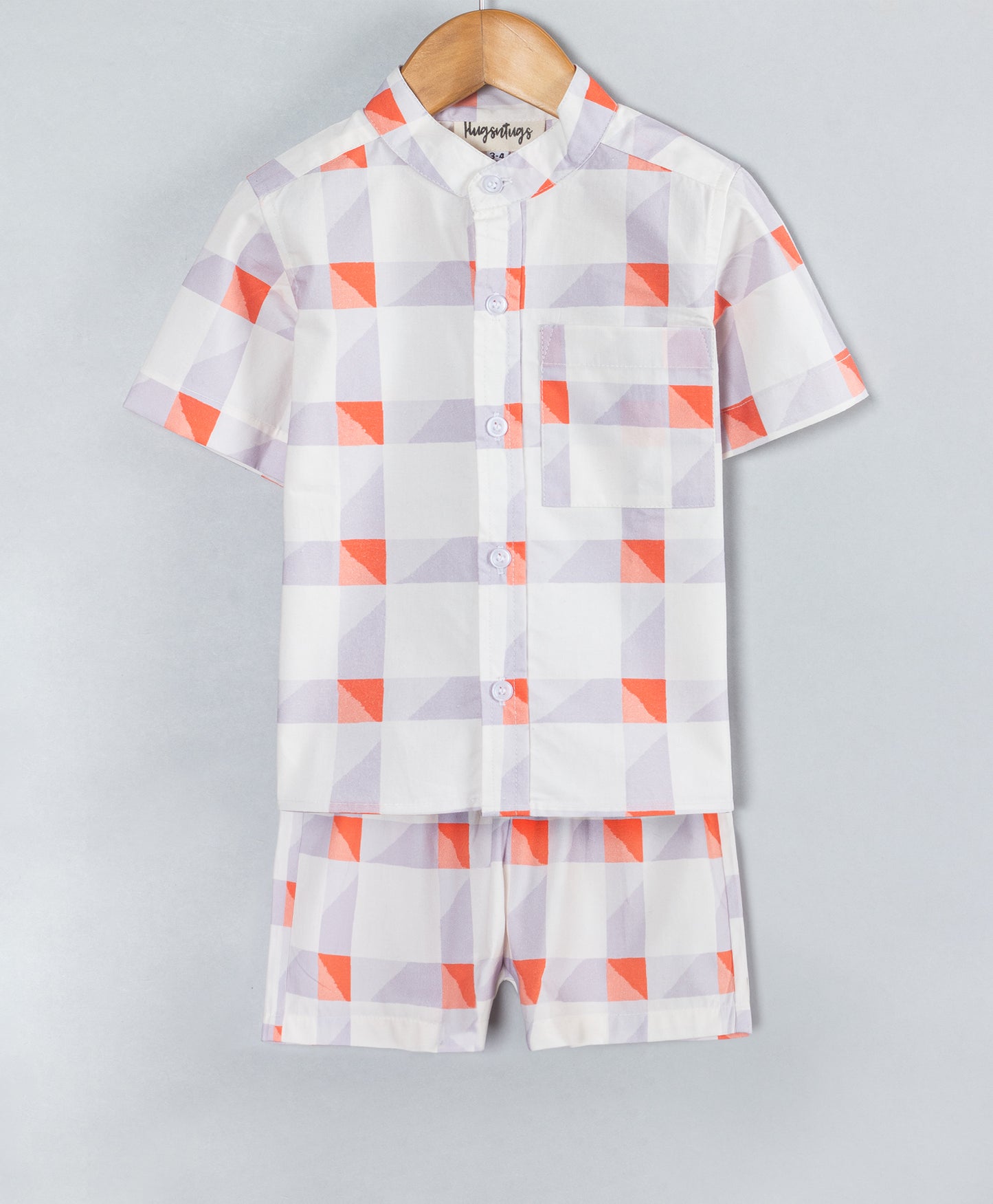 GEOMETRIC PRINT BOYS SHORTS SET