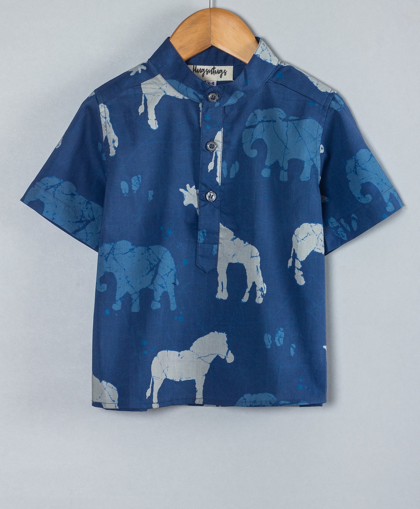 INDIGO ANIMAL PRINT SHORTS SET