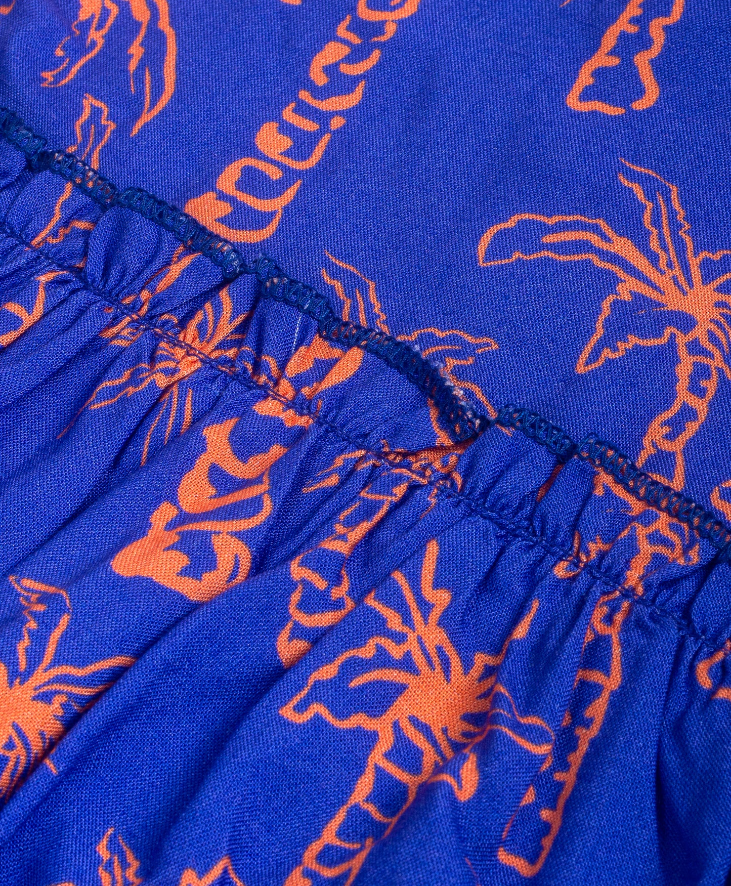 ROYAL BLUE PALM TREE PRINT DRESS