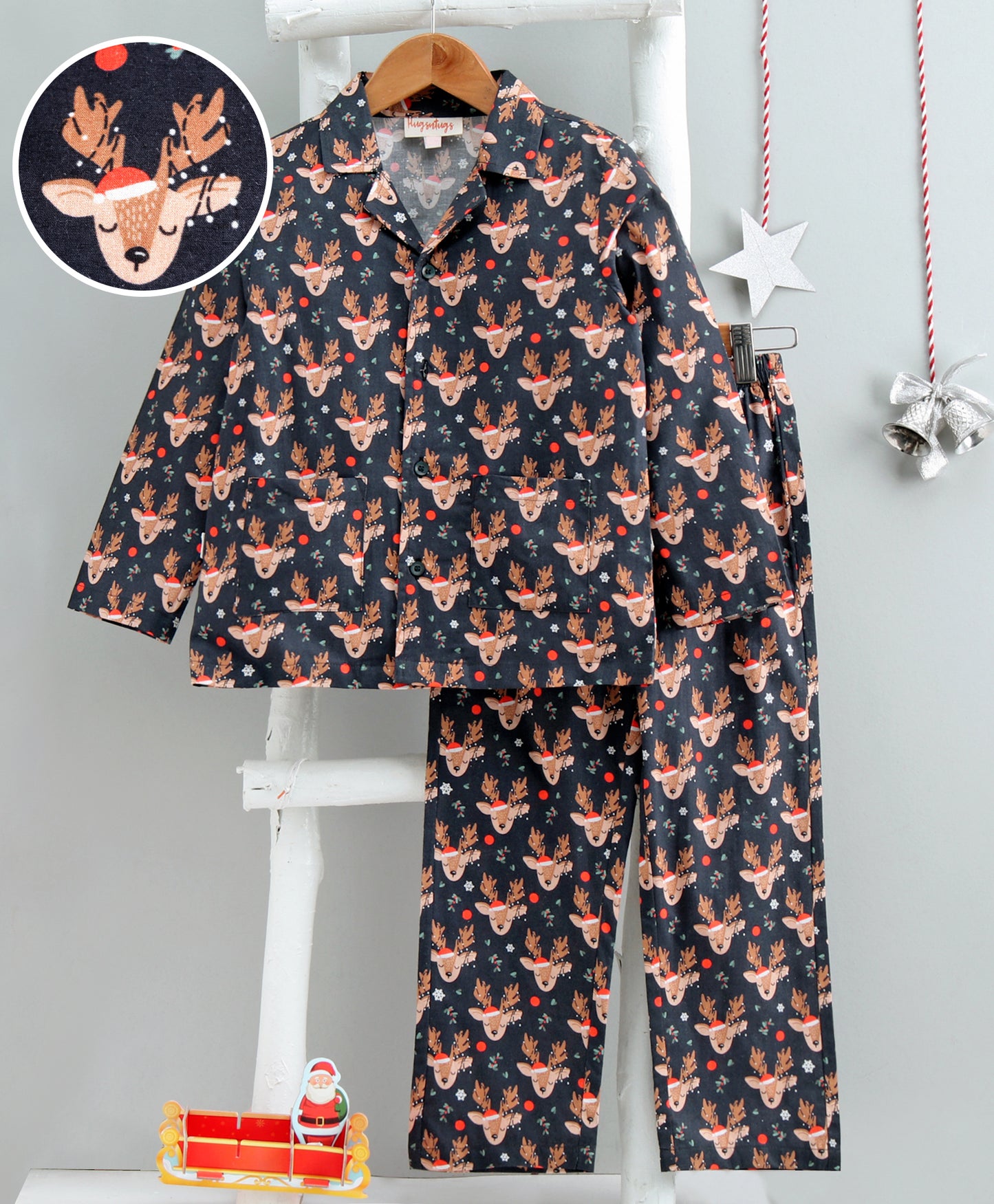 REINDEER PRINT COTTON NIGHTSUIT