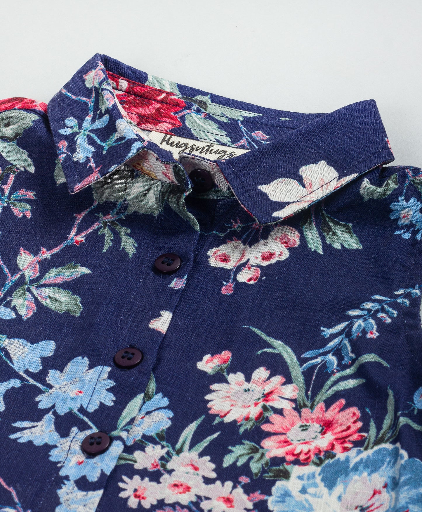 NAVY ENGLISH FLORAL PRINT DRESS