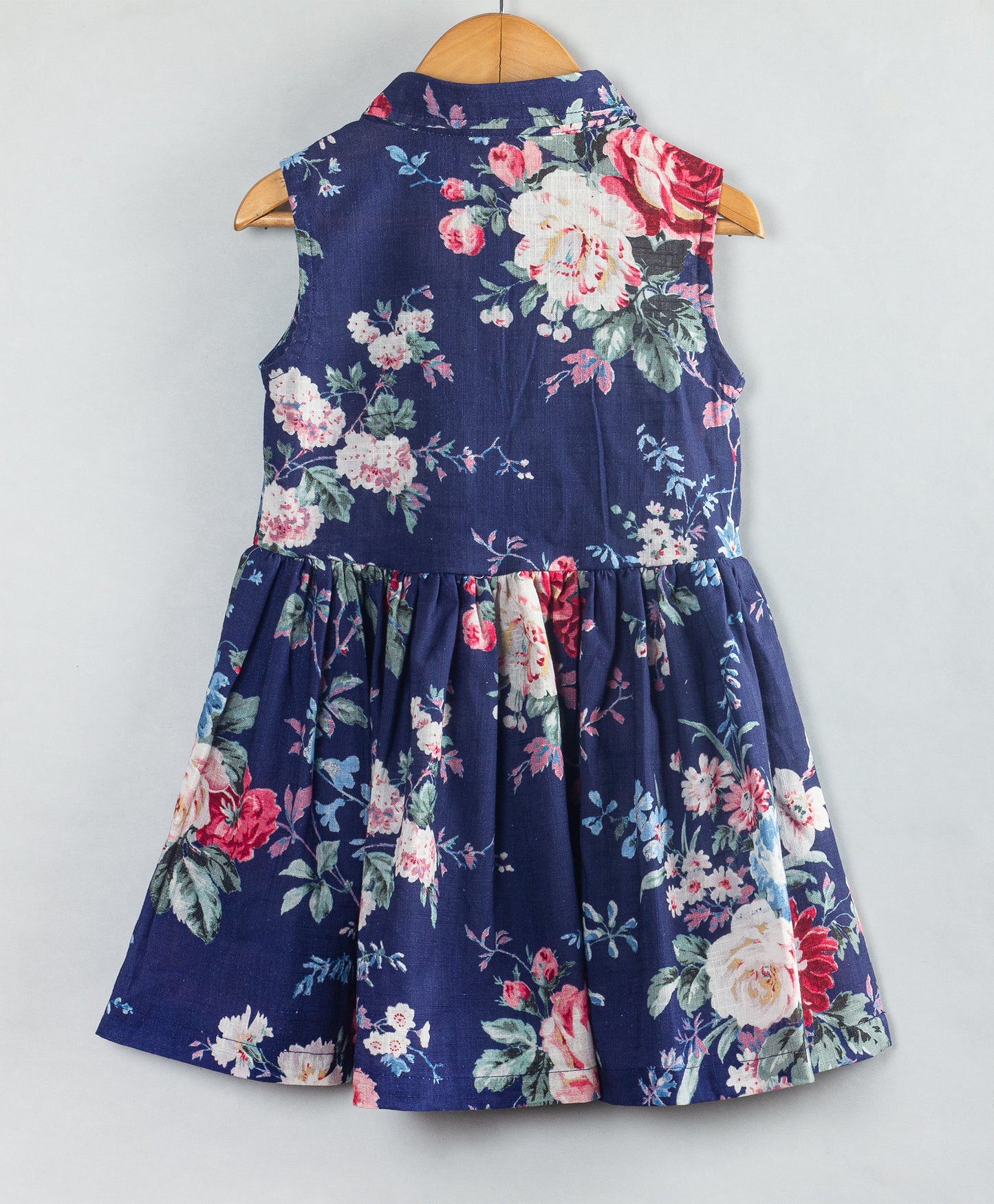 NAVY ENGLISH FLORAL PRINT DRESS