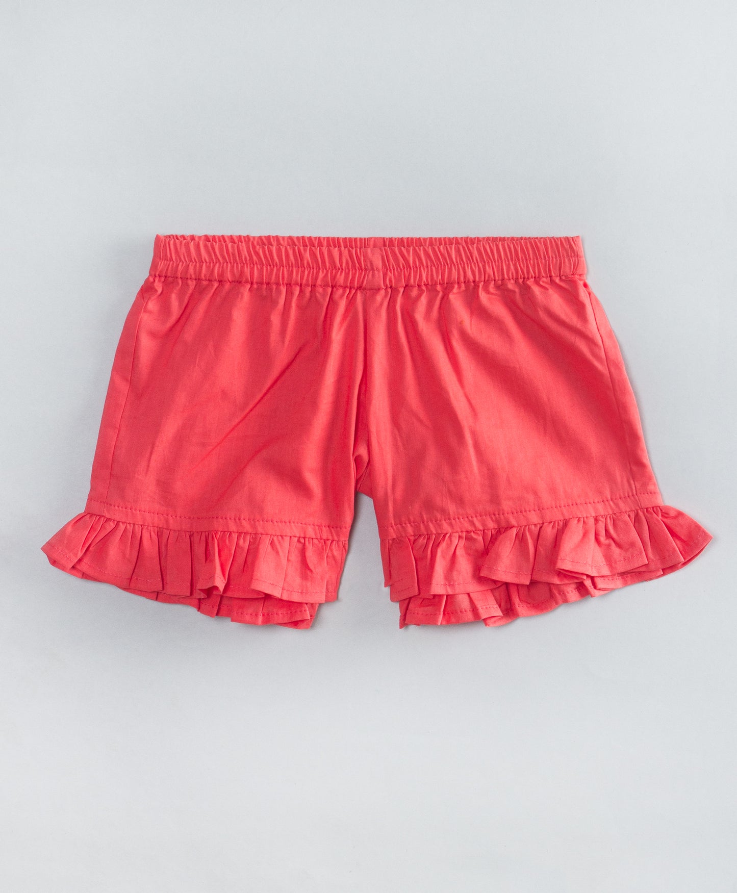 WHITE AND CORAL FLORAL INFANT SHORTS SET