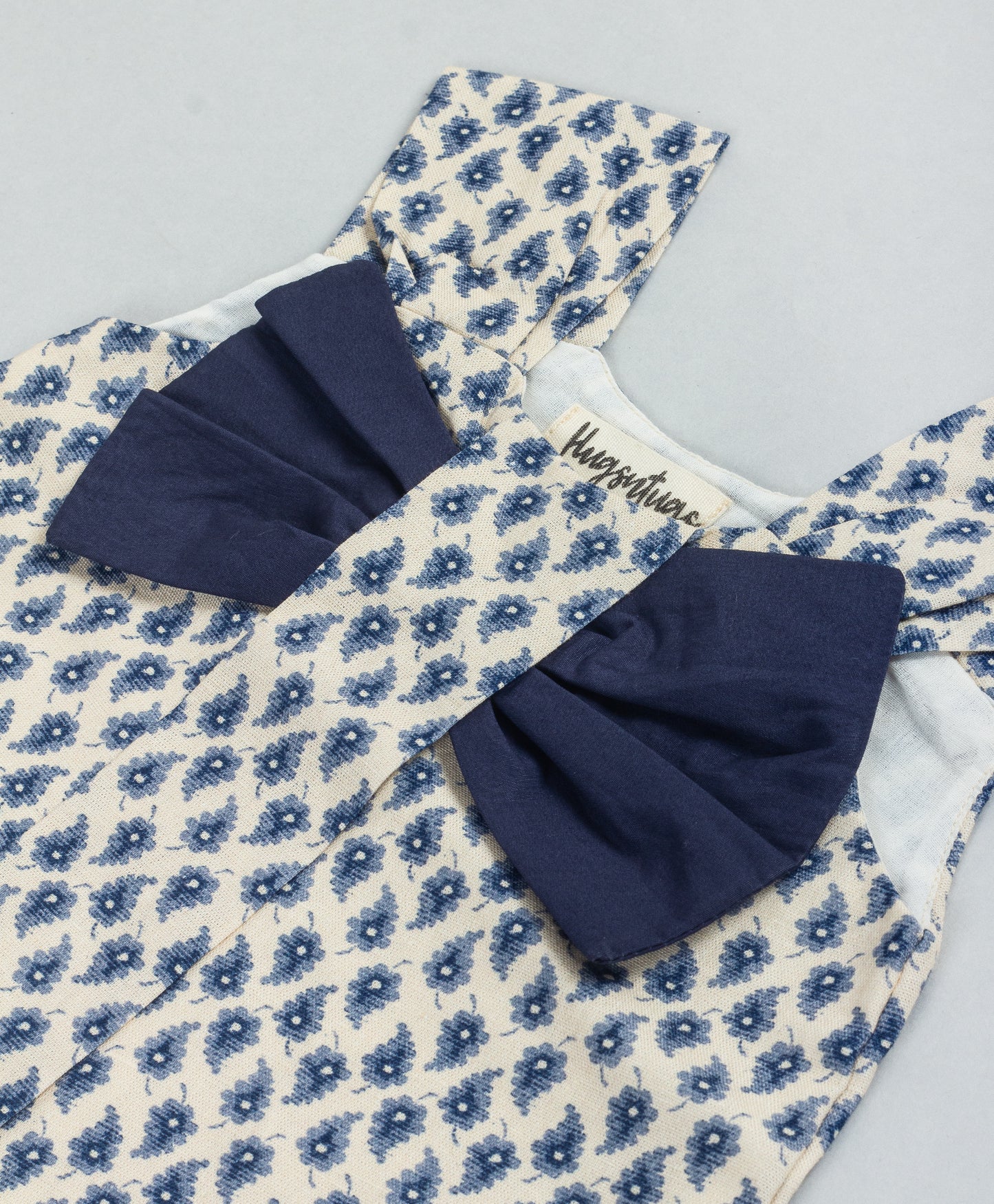 NAVY SMALL ALL OVER LEAF PRINT INFANT SET WITH SHORTS