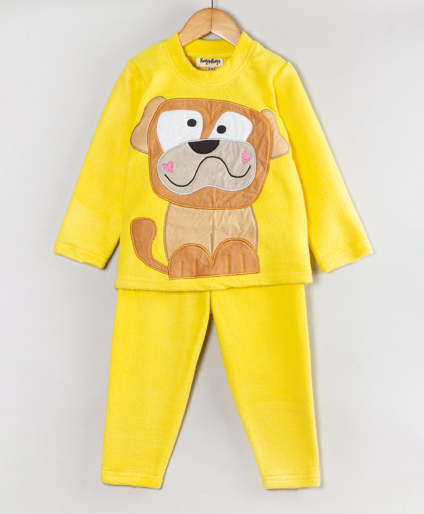DOG PATCHWORK YELLOW FLEECE SET