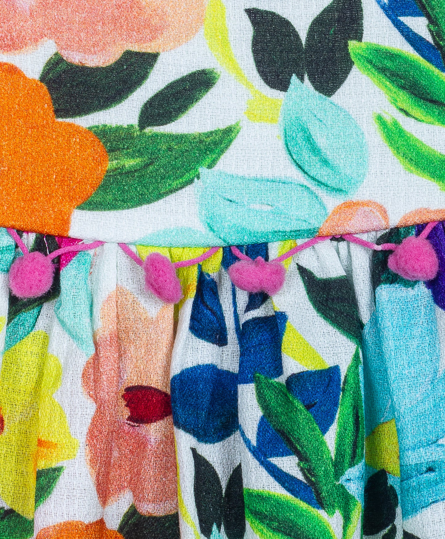 Bright flower print dress with square neck