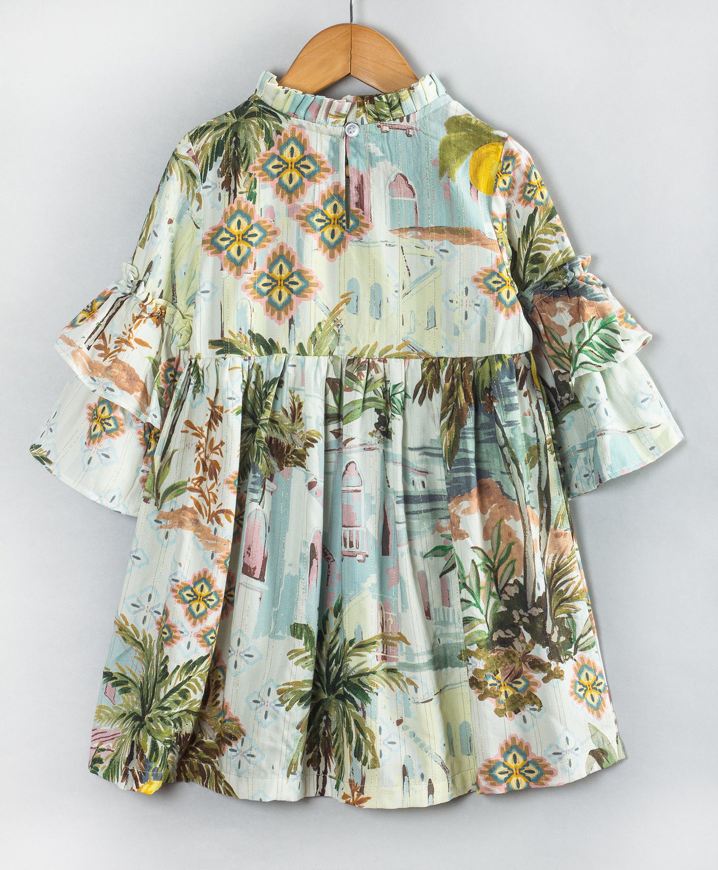 HOUSE AND TREE PRINT DRESS