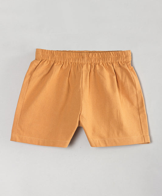TAN SOLID SHORTS