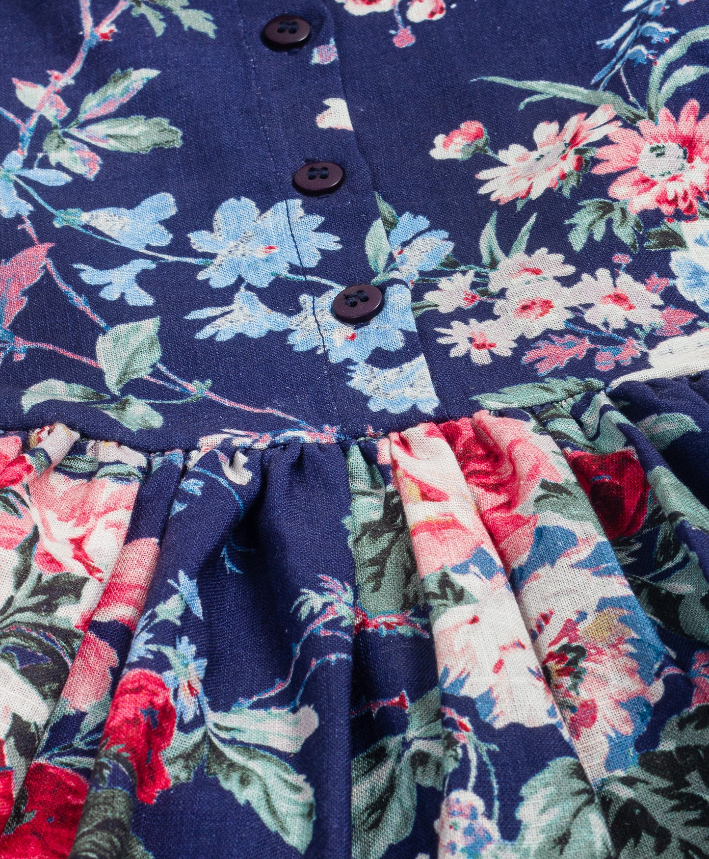 NAVY ENGLISH FLORAL PRINT DRESS