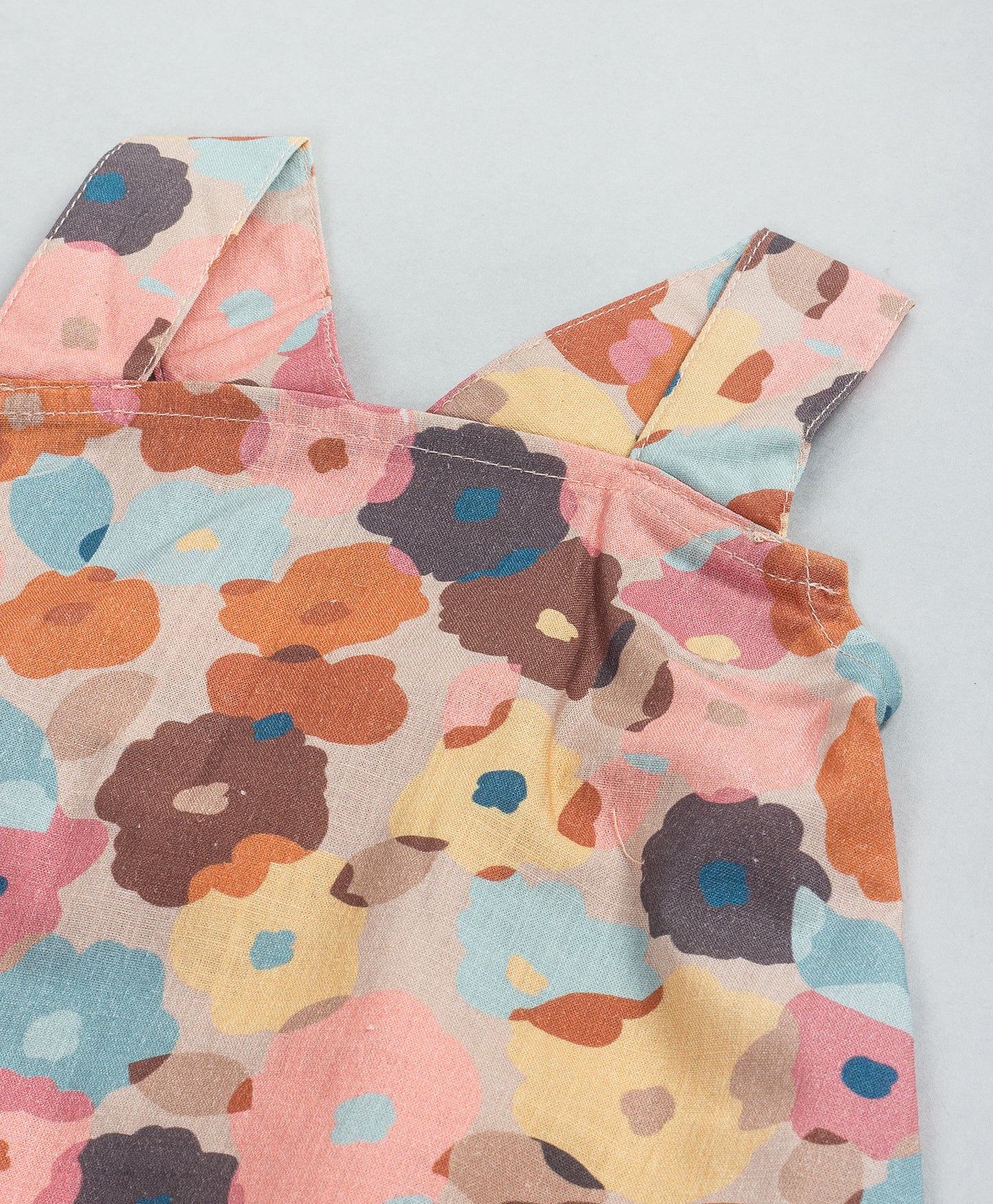 CORAL FLORAL PRINT INFANT SET WITH SHORTS