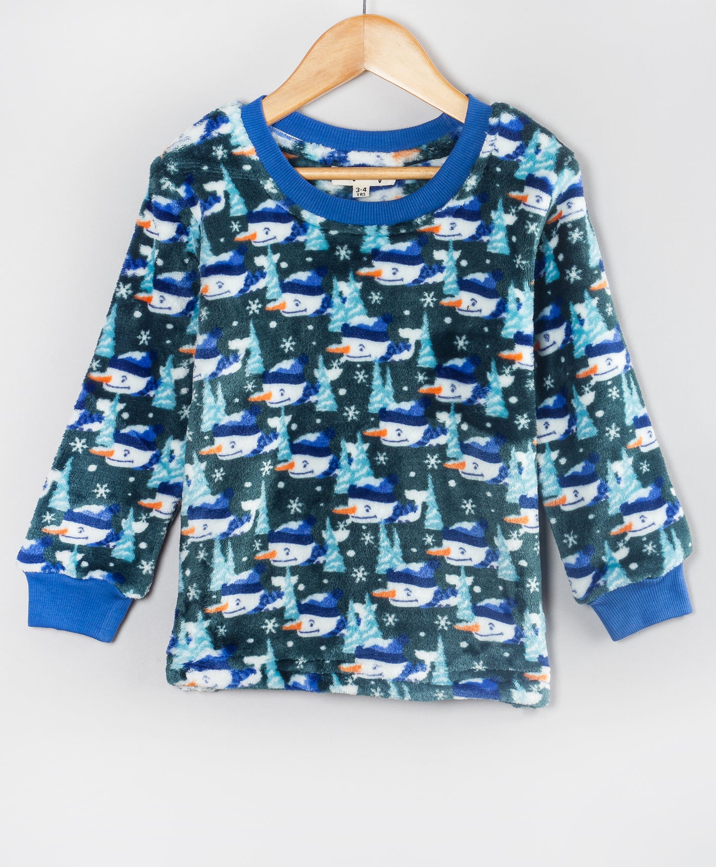 SNOWMAN AND SNOWFLAKES PRINT POLAR FLEECE TRACKSUIT