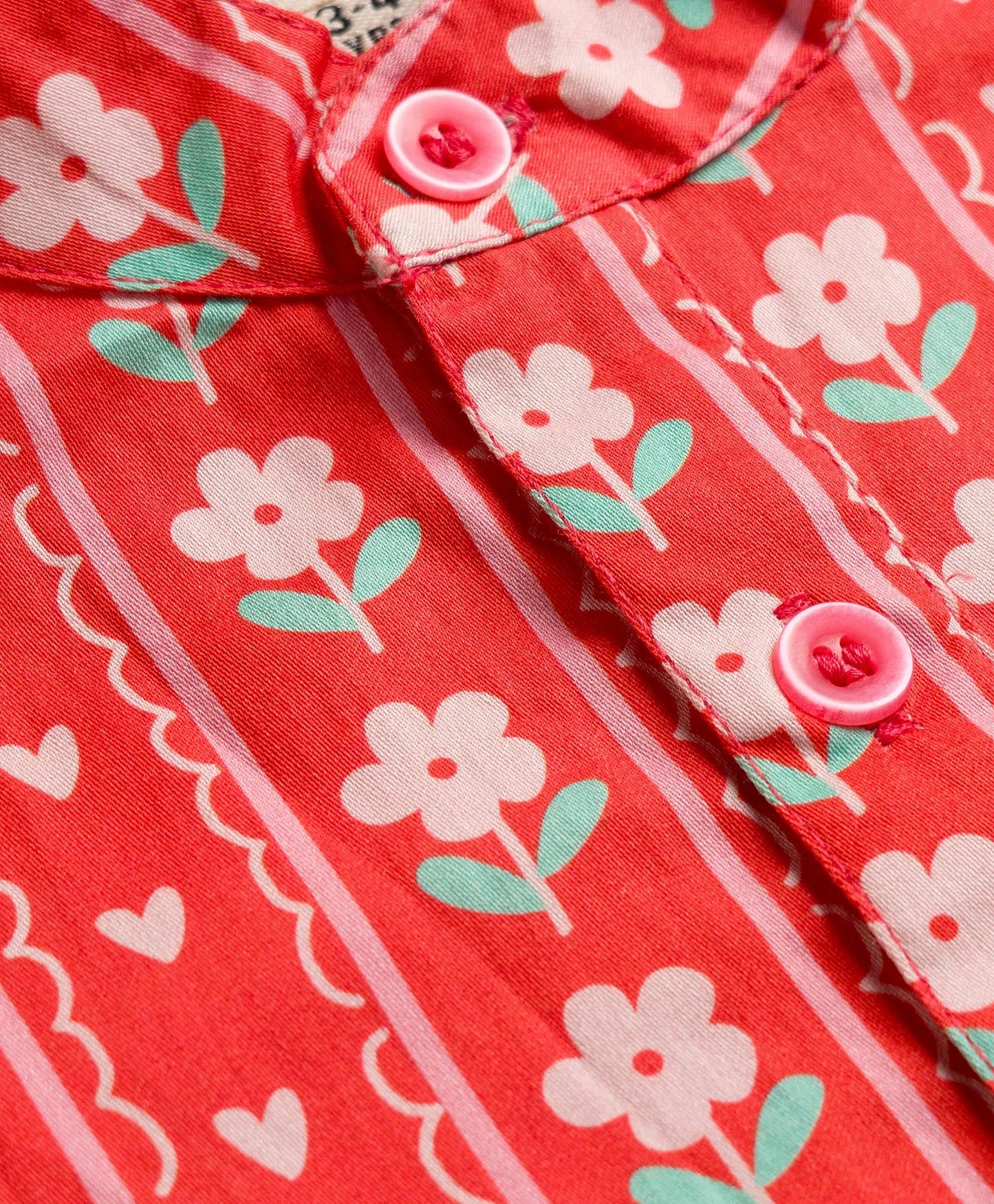 RED MOTIF FLORAL PRINT KURTA SET