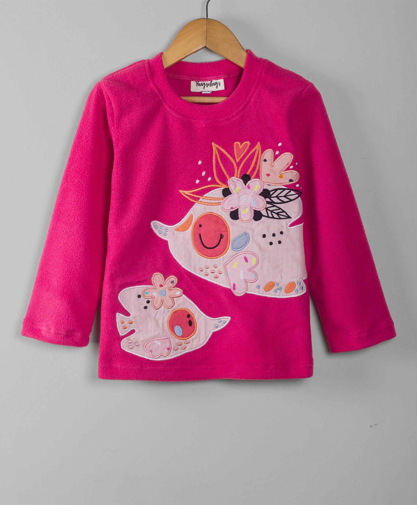 FISH PATCH HOT PINK FLEECE SET